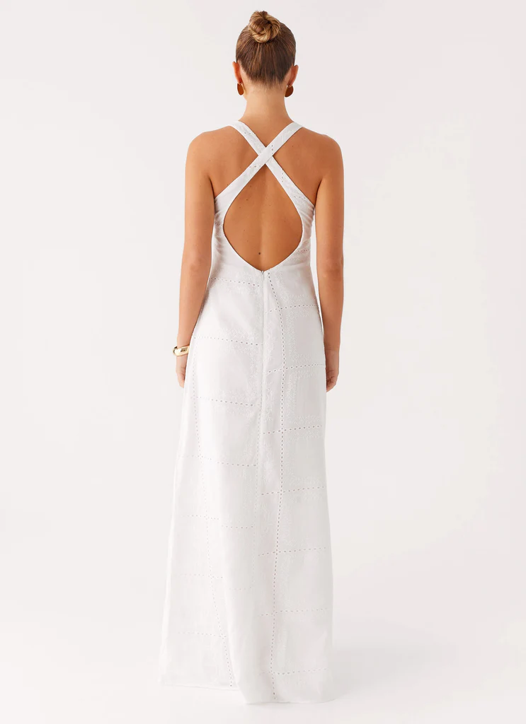 Robe maxi à bretelles Kiana – Blanc Robe maxi à bretelles Kiana - Blanc