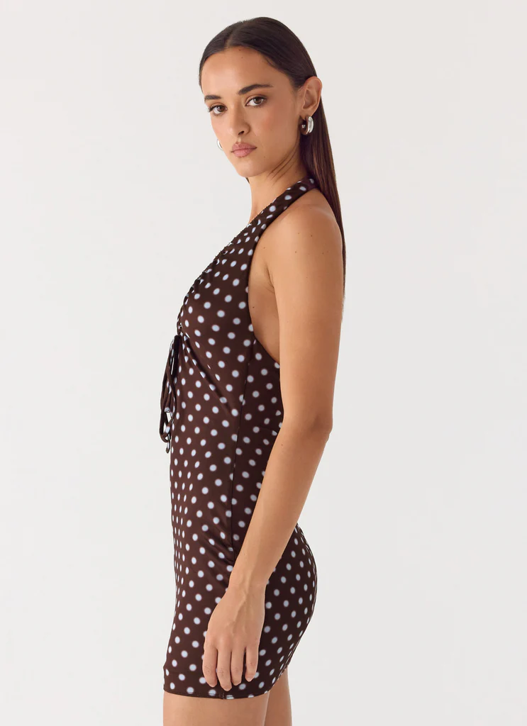 Robe Mini Ask You Twice - Dots Bleus Chocolat