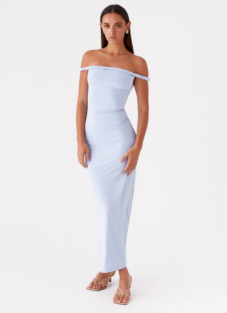 Robe Maxi Épaulette Arabella Twist - Bleu
