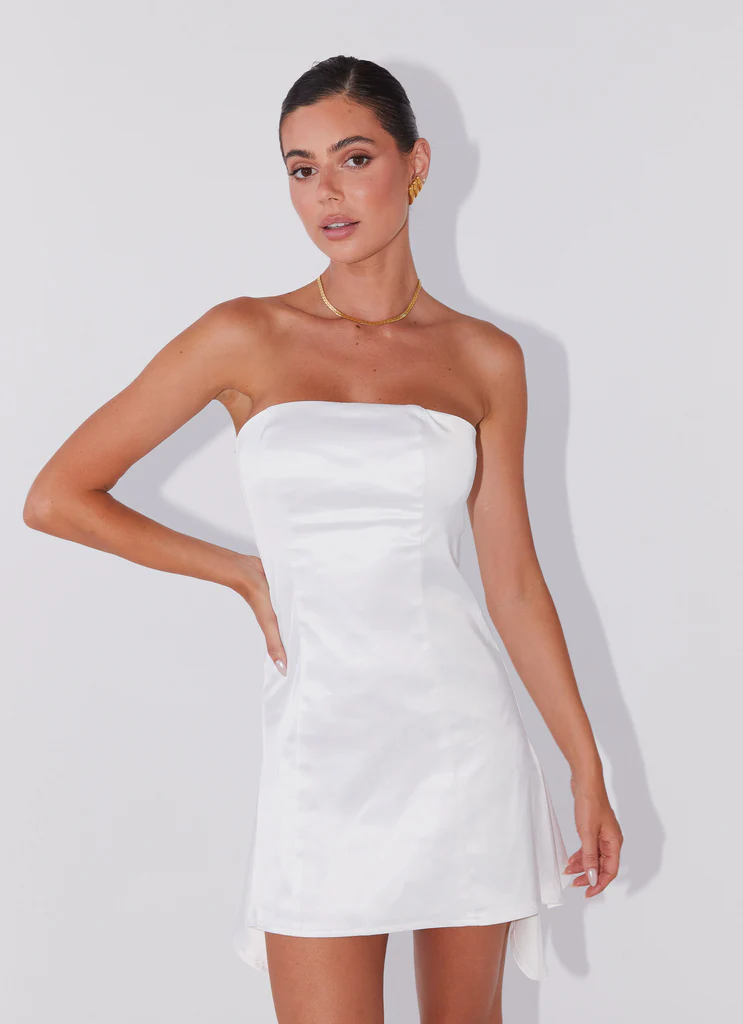 Dernière Fête Robe Mini Tube - Blanc