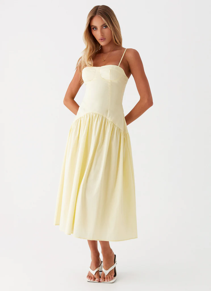 Robe Midi Corset Yvette - Jaune