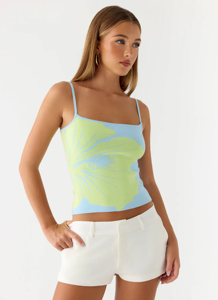 Top en maille Sunray Skies - Bleu pâle