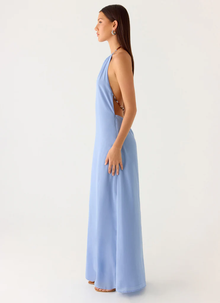 La Robe Maxi À Bretelles Le Soleil - Periwinkle