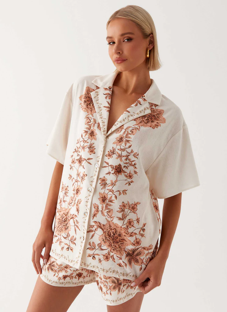 Chemise oversize en lin Dreamy Days - Ivoire