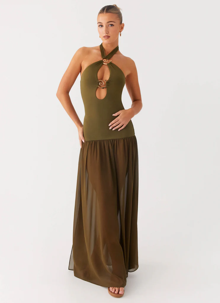 Robe maxi Cypress Kiss - Kaki