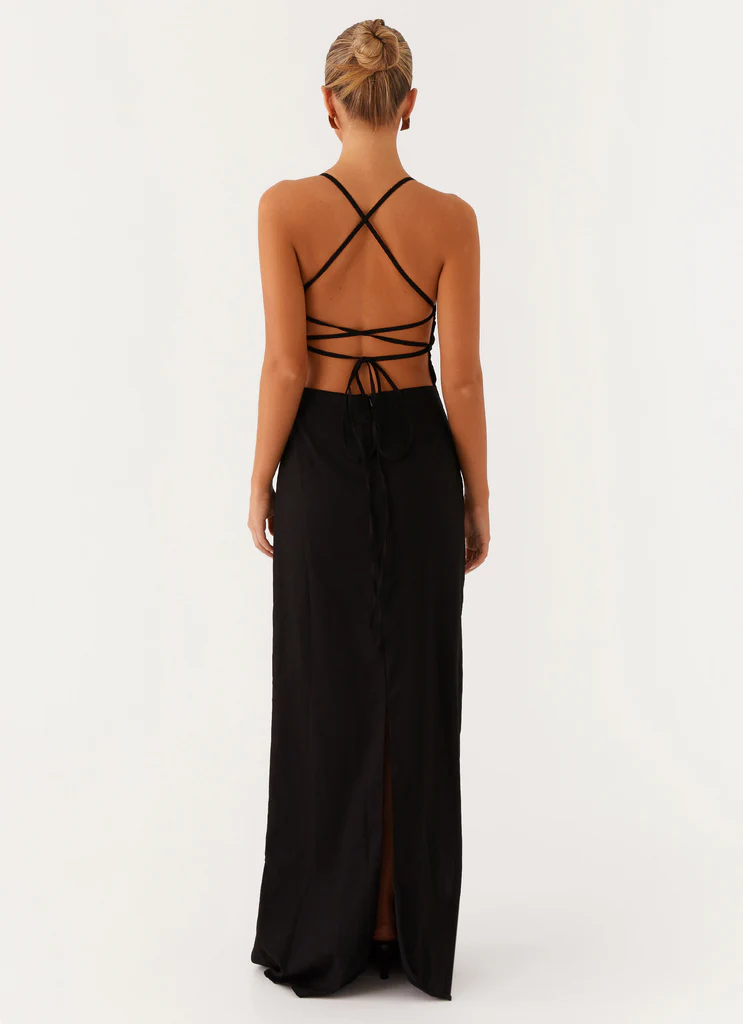 Robe maxi sans dos Cora - Noir