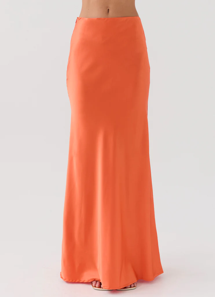 Mini jupe maxi en satin Hidden Oasis - Mandarine