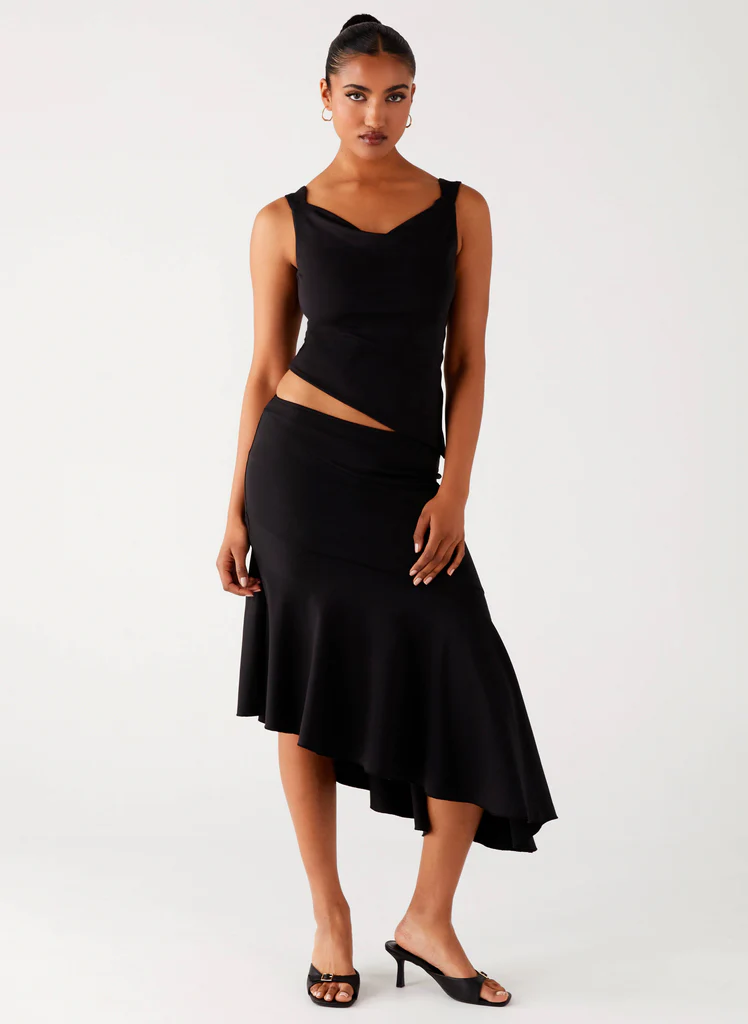 Wonderlust Midi Skirt - Noir