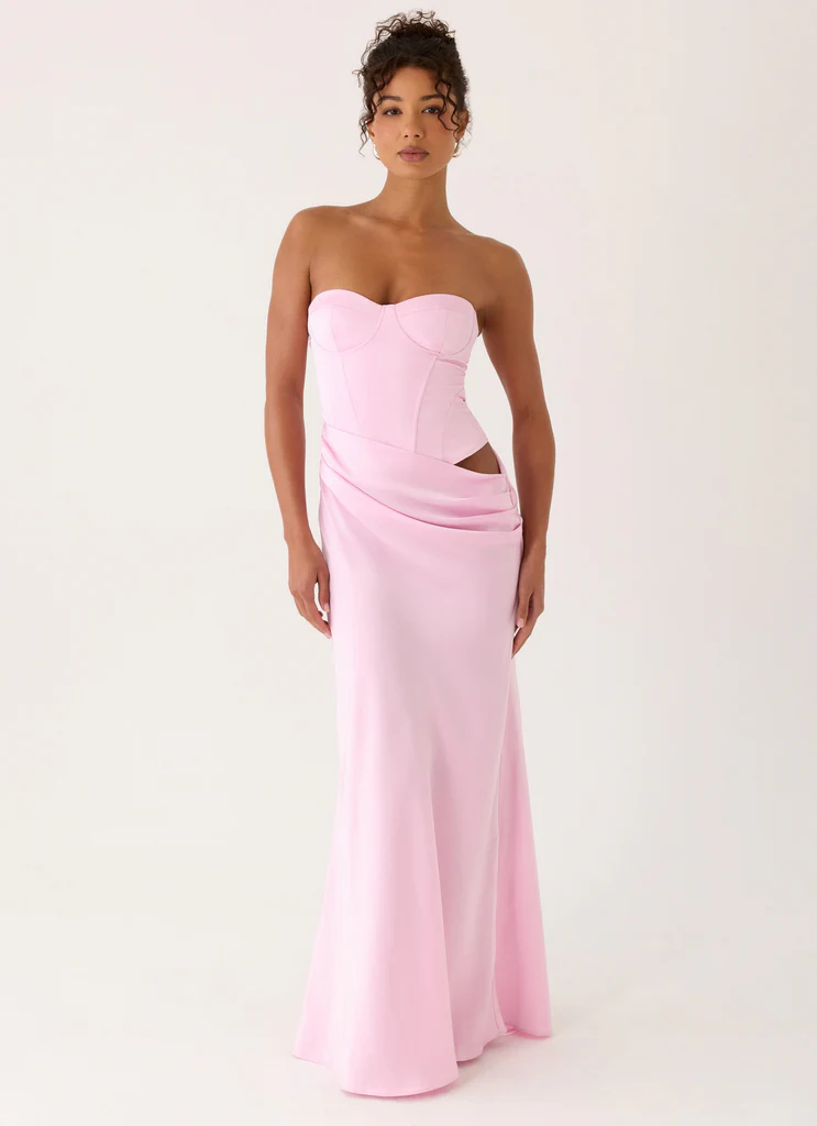 Robe maxi Corset Emory - Rose
