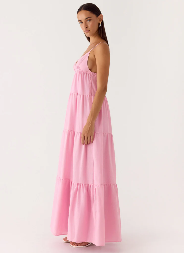 Robe maxi en lin Lotty - Rose