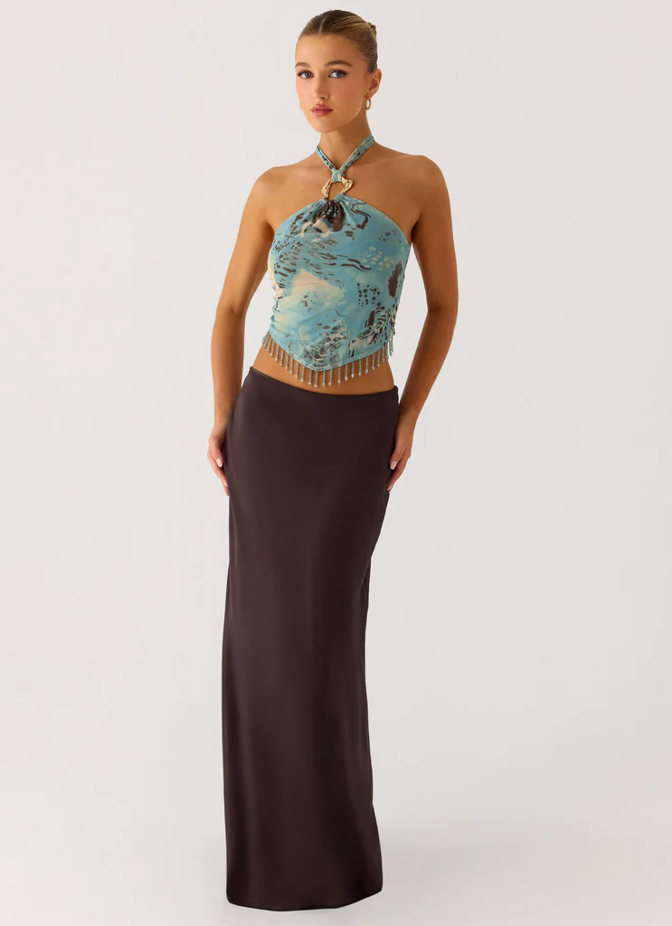 Jupe Maxi Chiffon Star Girl - Chocolat Froid