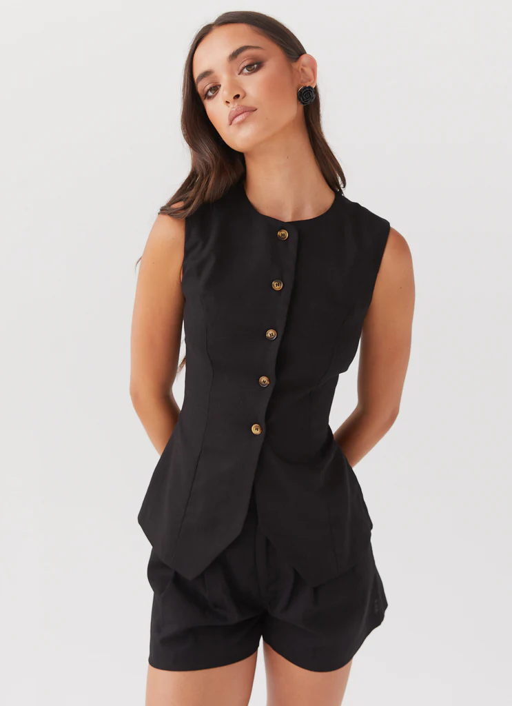 Gilet en lin Born For Bordeaux - Noir