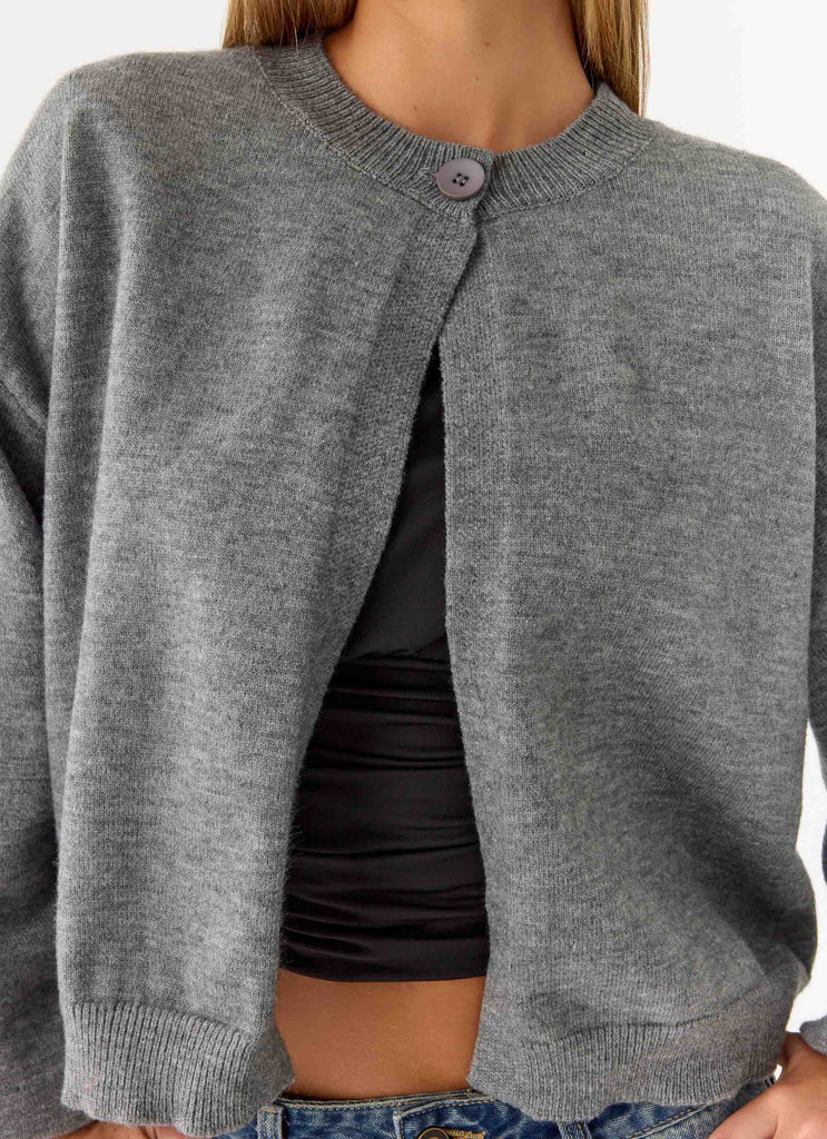 Cardigan à un bouton Annie - Gris Marle