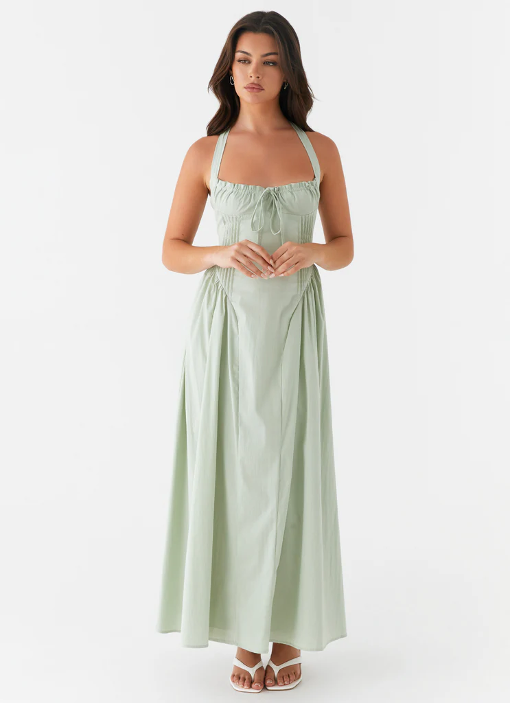 Robe Midi à bretelles halter Olenna - Sauge