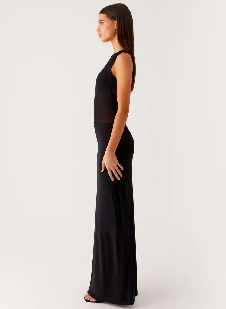 Robe maxi en maille Lyria - Noir