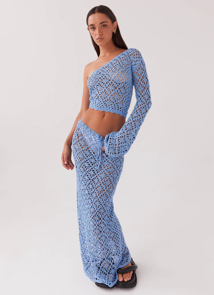 Jupe maxi à crochet Merliah - Bleu
