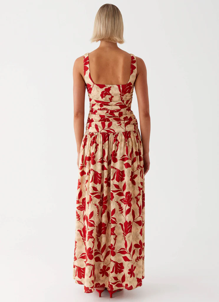 Robe maxi en lin Zinna - Rouge