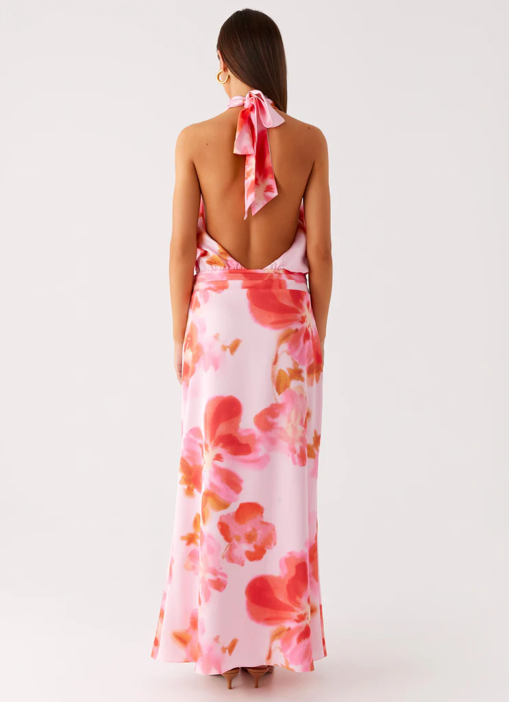 Robe maxi sans dos Diablo - Blushing Blossom