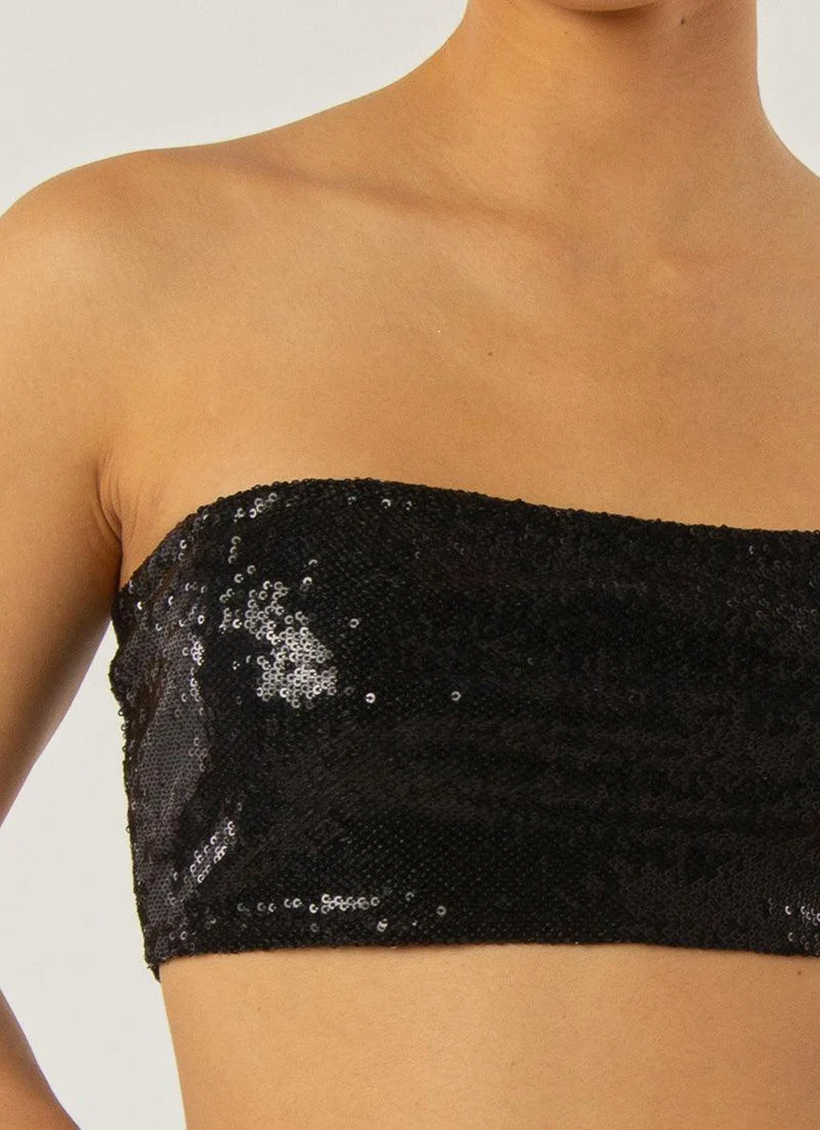 Emma Bustier à paillettes - Noir