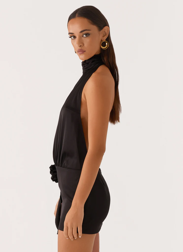Robe Mini à bretelles Birdie - Noir