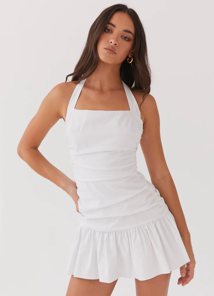 Robe Mini Ruchée Cely - Blanc