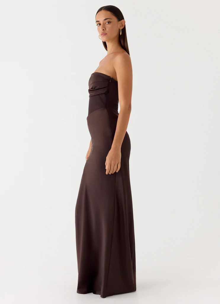 Robe maxi Champagne Skies - Chocolat