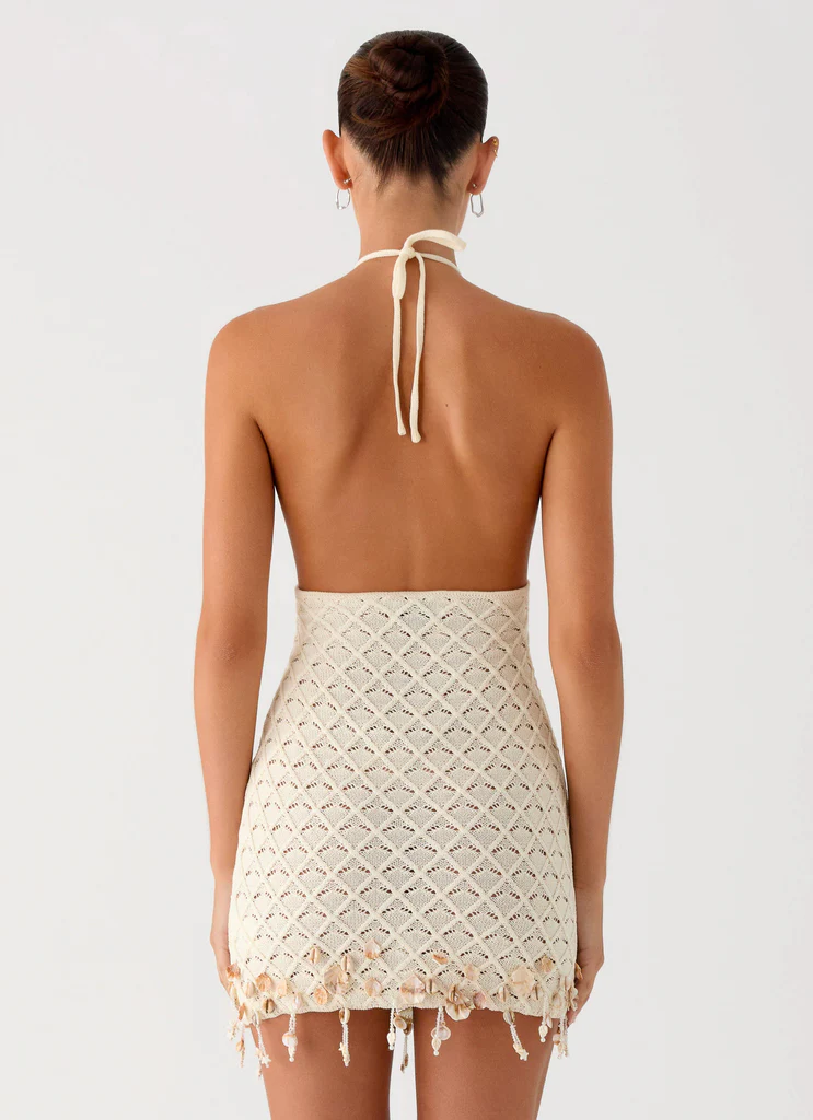 Robe Mini à Perles Shaeson - Ivoire