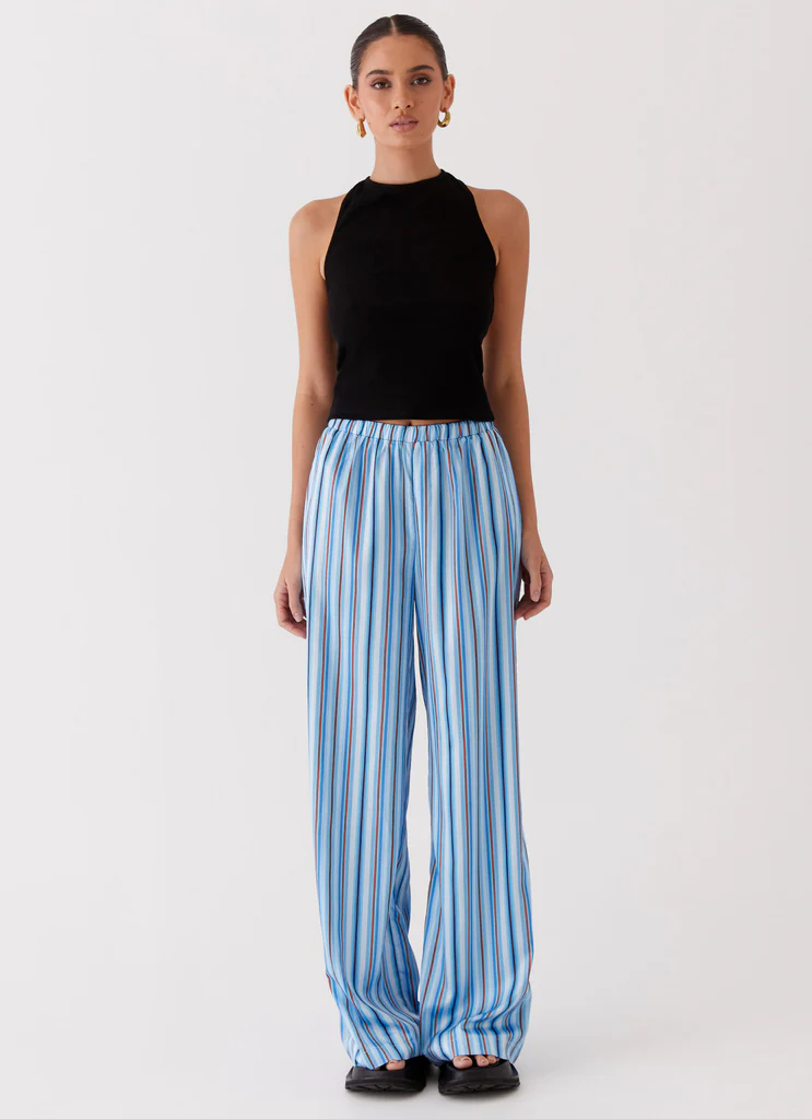 Pantalon Satin Salta - Rayure Bleue