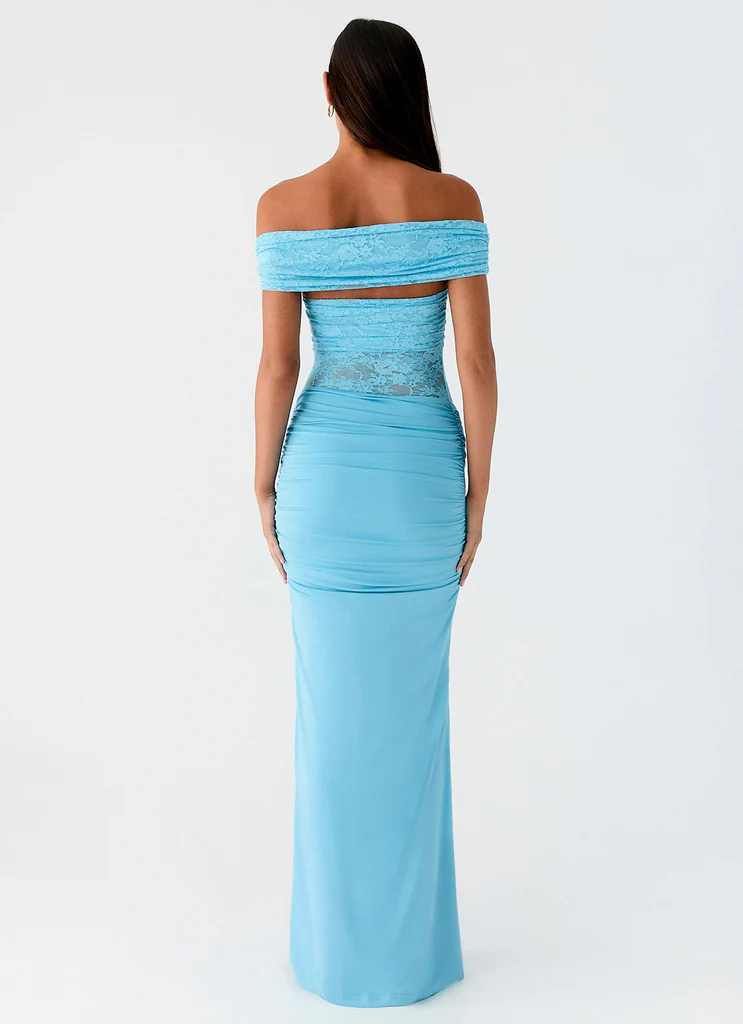 Robe maxi Either Way - Bleu turquoise