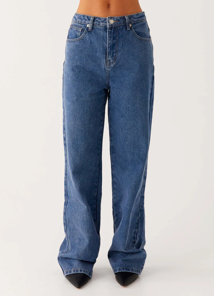 Jean denim droit Back Again - Bleu vrai