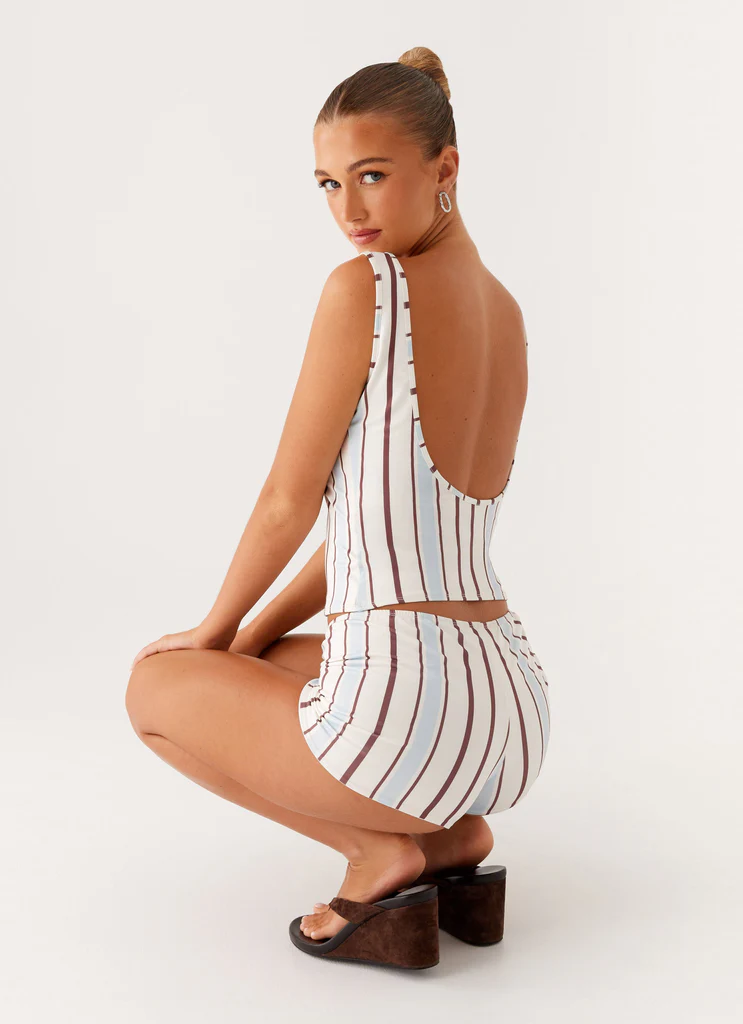 Crop top Sun's Out - Rayures bleues