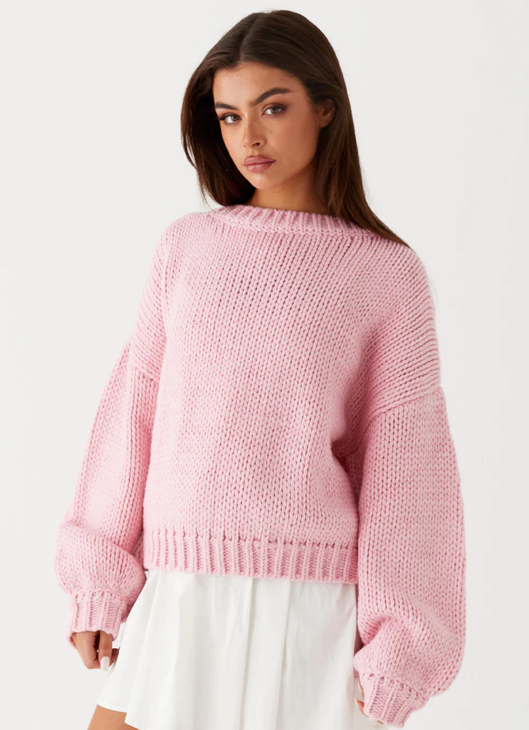 Pull tricot Costella - Rose