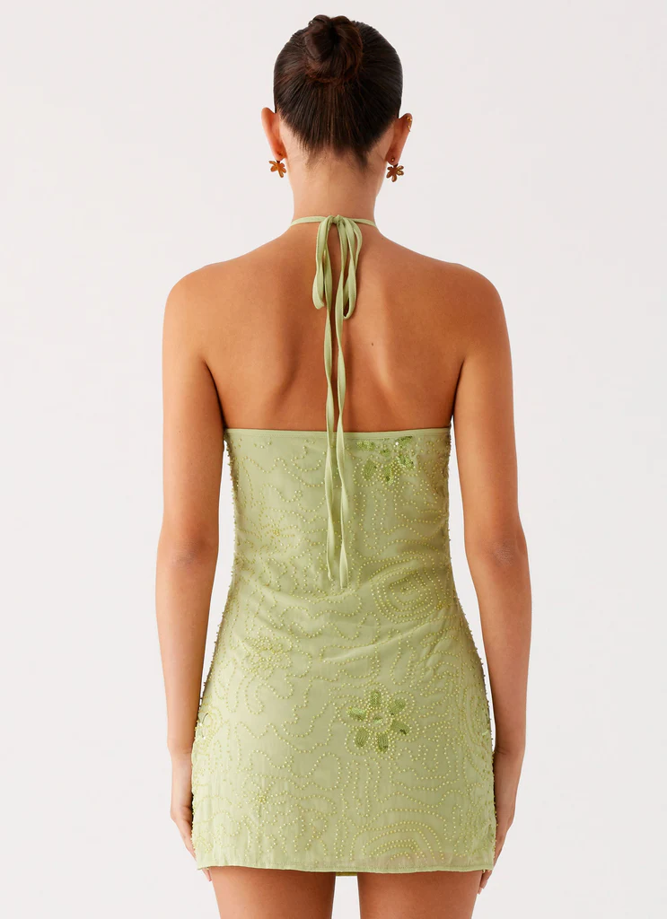 Robe Mini à Perles Kiara - Menthe