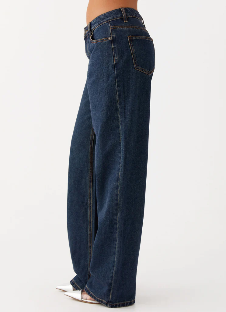 Jean Denim Keanna à Taille Basse - Denim Lavé