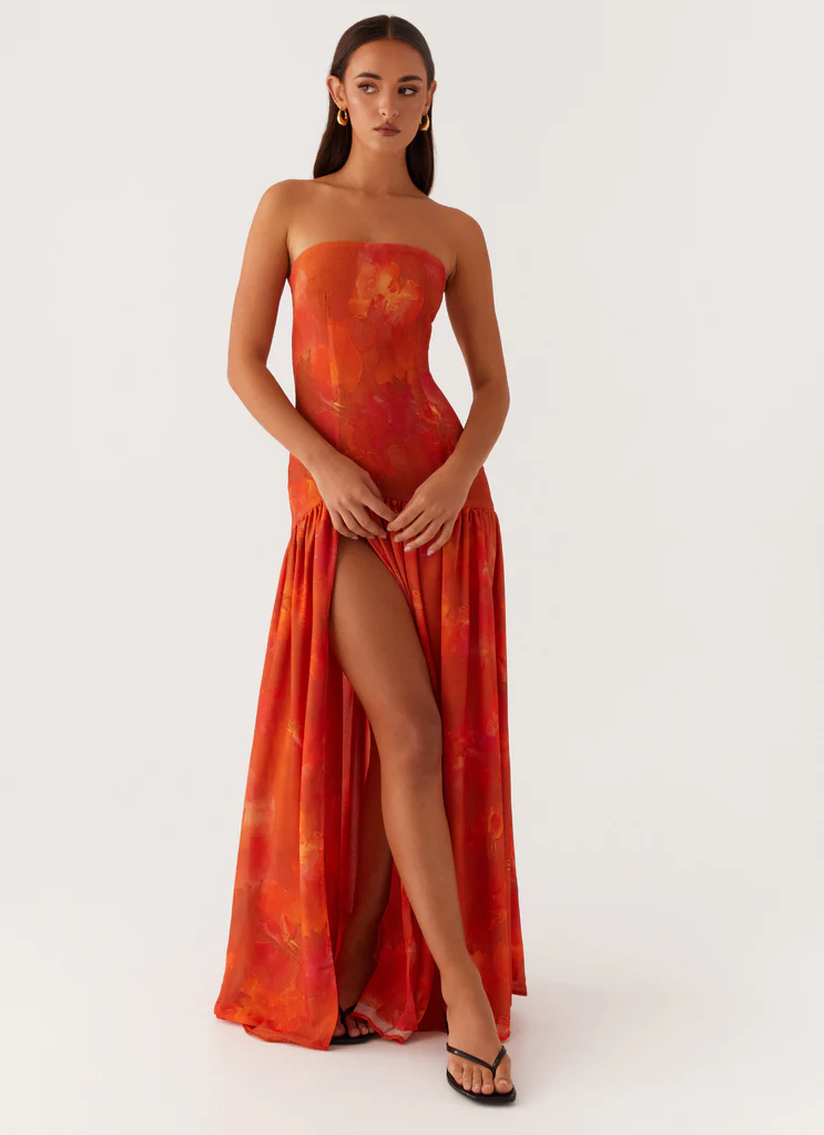 Robe Maxi Sans bretelles Eden - Ambre