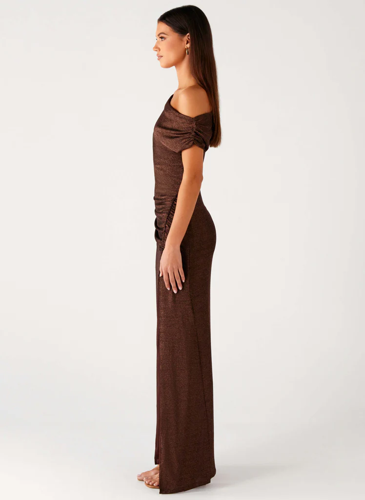 Robe maxi Harvest Moon - Chocolat