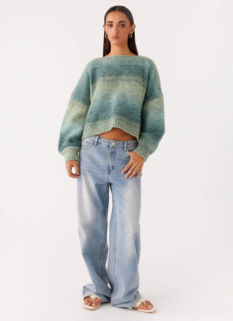 Pull oversize Lynne - Ombré vert