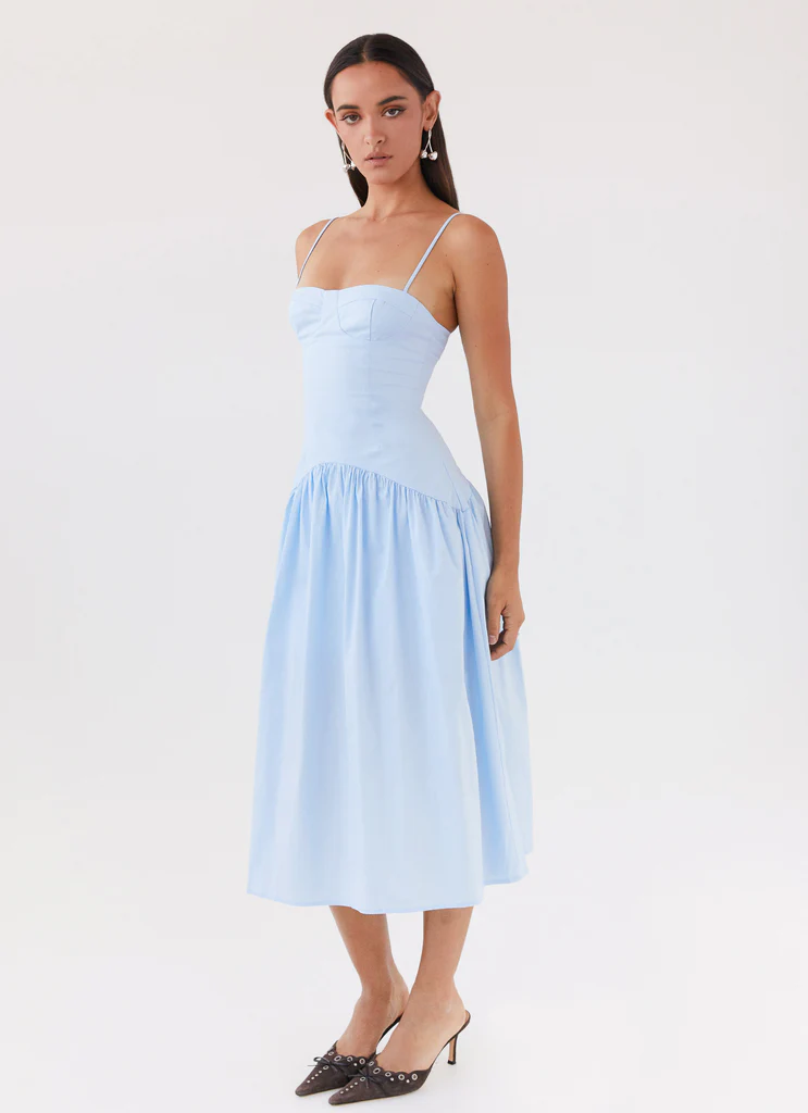 Robe Midi Corset Yvette - Bleu