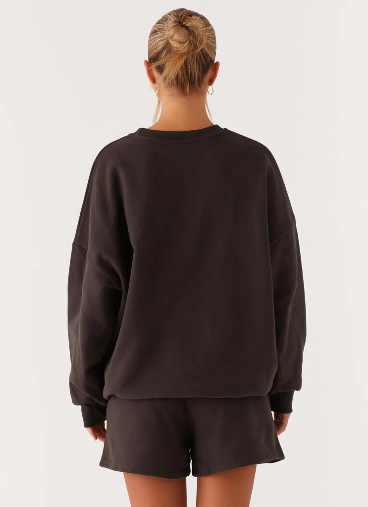Sweatshirt Oversized Signature - Charcoal