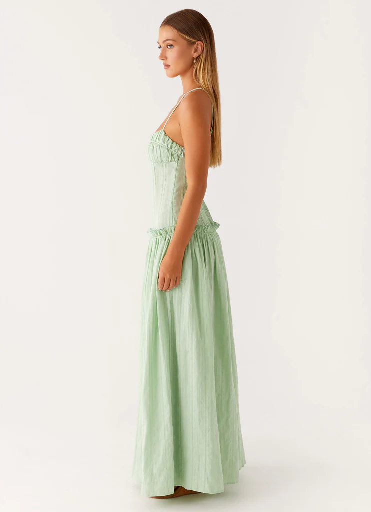 Robe maxi à taille basse Jacinda - Sauge
