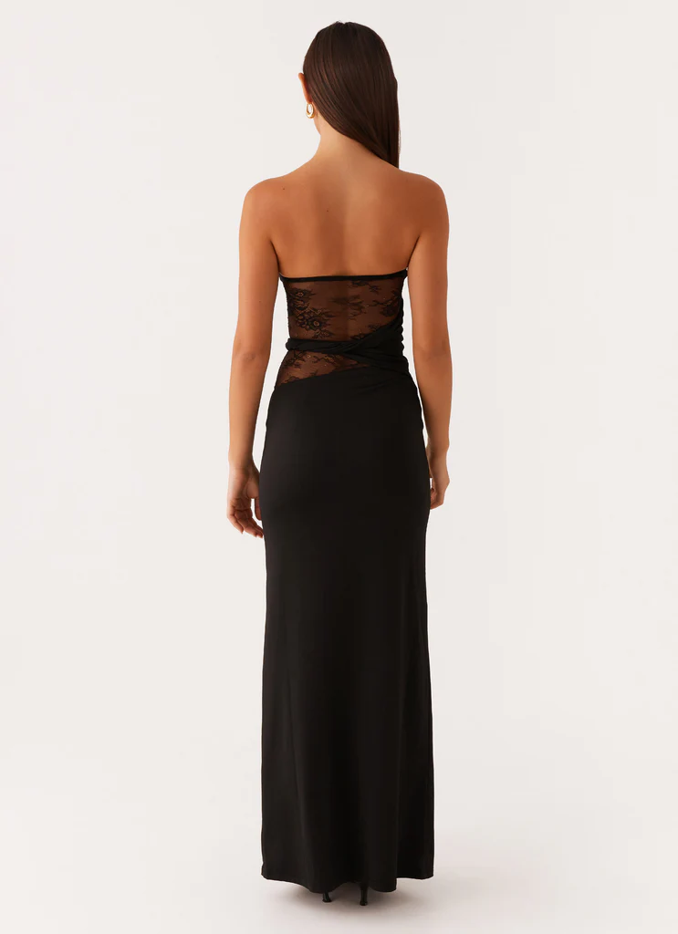 Robe maxi sans bretelles Karma - Noir