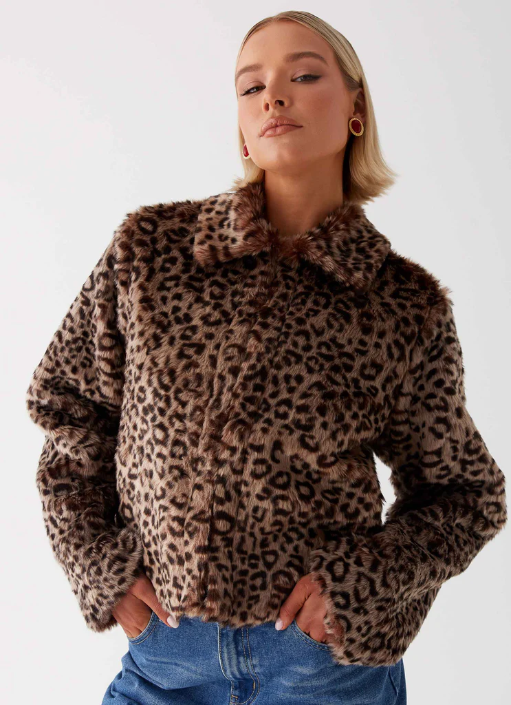 Manteau en fourrure Raleigh - Léopard