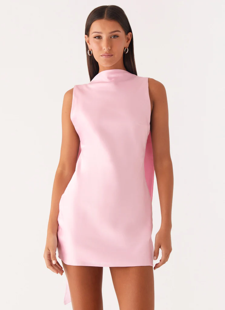 Robe Mini à Col Haut Cerina - Rose
