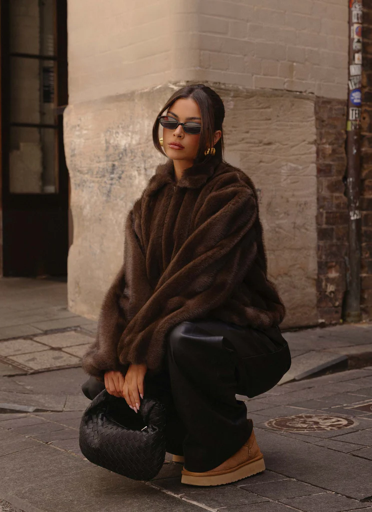 Manteau en fourrure synthétique Naylor - Chocolat