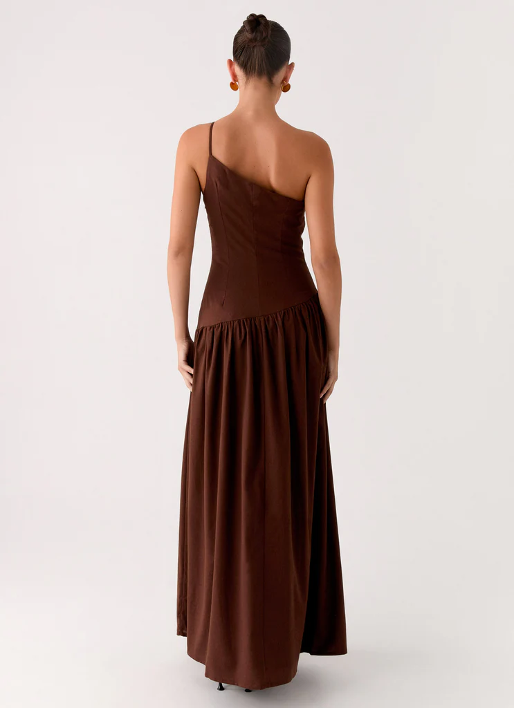 Robe maxi en lin Thinking About You - Brun