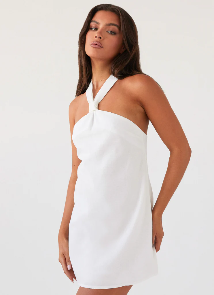 Robe Mini en Lin Keira - Blanc