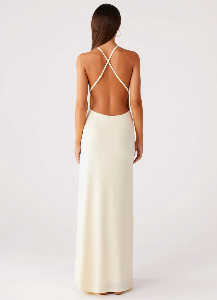 Robe Maxi Cowl Mistlight - Jaune