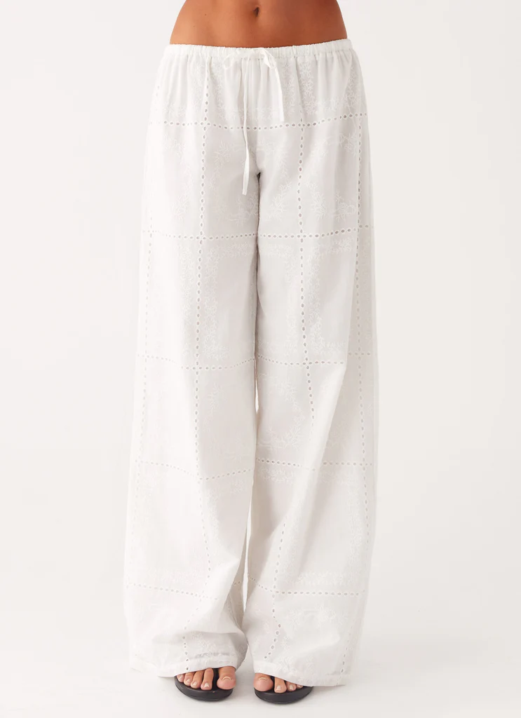 Pantalons Bille à taille basse - Blanc