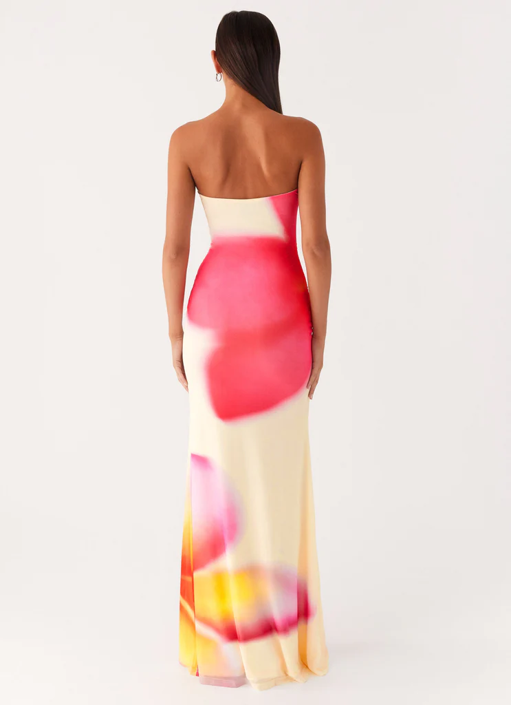 Robe maxi sans bretelles Iroha - Jaune Frangipani