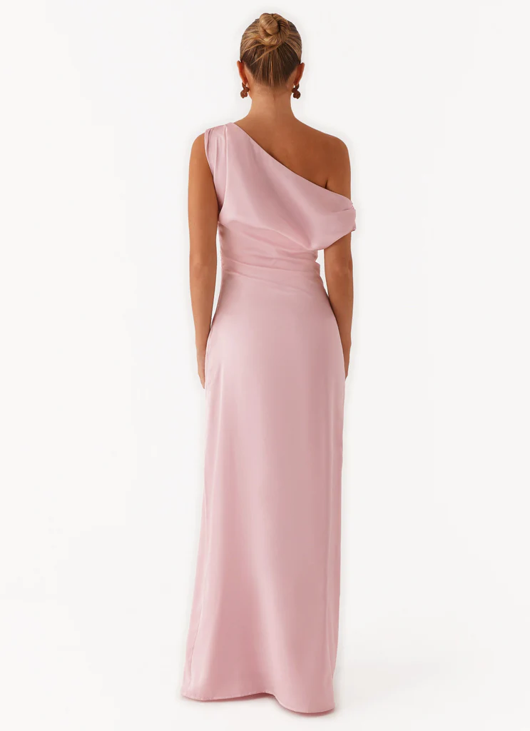 Robe Maxi Satin Heart Of Glass - Rose